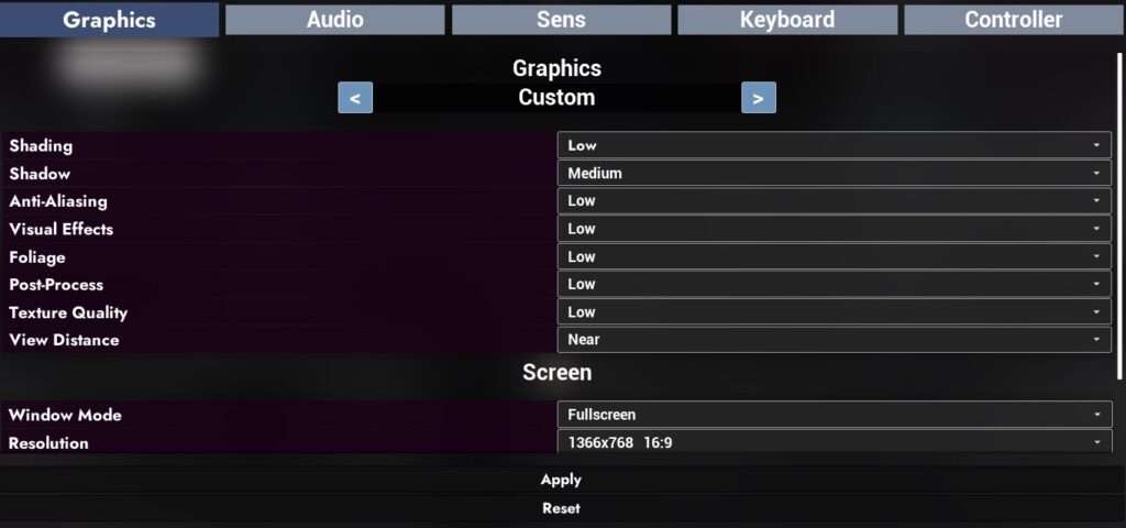 Earniverse Settings Graphic Low Medium