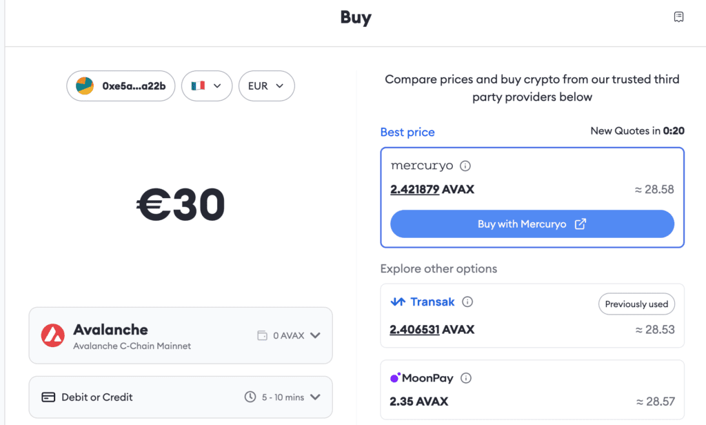 Buy $AVAX on Metamask for Earniverse Earnimarket