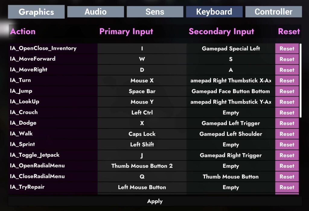 Earniverse Settings Keyboard Tmp